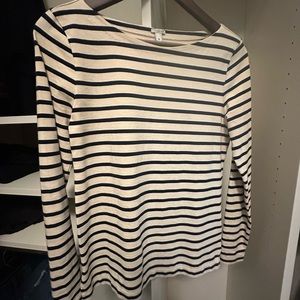NEW WITHOUT TAGS JCREW NAVY/WHITE STRIPE BOATNECK TEE SIZE XS